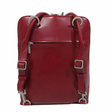 Claudio Ferrici Classico Backpack/ Shoulderbag Red 4 Claudio Ferrici Classico Backpack/ Shoulderbag Red - Afbeelding 2
