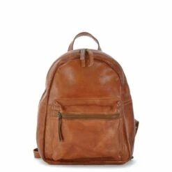 Voorkant 53 Bear Design Cow Lavato Nora Mini Rugtas Cognac