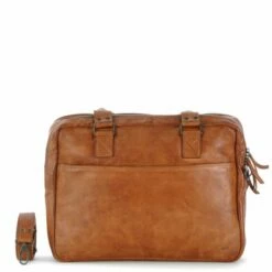 Voorkant 39 Bear Design Cow Lavato Leandro Laptoptas 15" Cognac