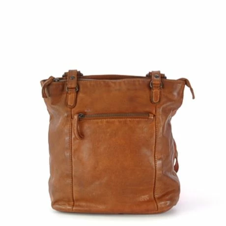 Bear Design Cow Lavato Sandy Schouder/ Rugtas Cognac 3 Bear Design Cow Lavato Sandy Schouder/ Rugtas Cognac