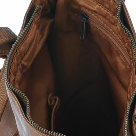 Bear Design Cow Lavato Sandy Schouder/ Rugtas Cognac 6 Bear Design Cow Lavato Sandy Schouder/ Rugtas Cognac - Afbeelding 4