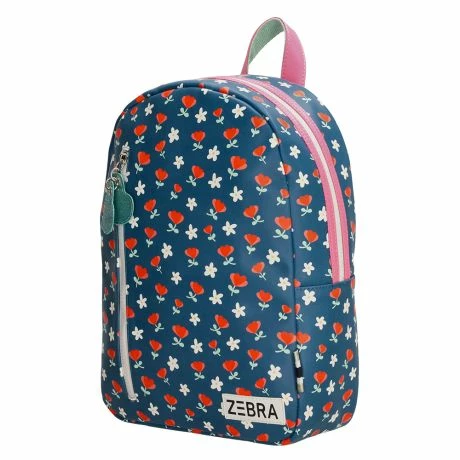 Zebra Girls Rugzak M Flowers Blue 5 Zebra Girls Rugzak M Flowers Blue - Afbeelding 3