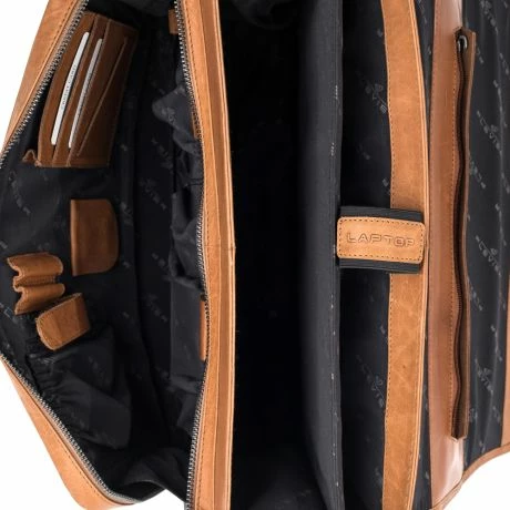 Plevier Quartz Aktetas 1-Vak 15.6" Cognac 4 Plevier Quartz Aktetas 1-Vak 15.6" Cognac - Afbeelding 2