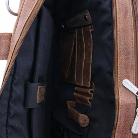 Plevier Sandyford Laptoptas 2-Vaks 15.6" Cognac 6 Plevier Sandyford Laptoptas 2-Vaks 15.6" Cognac - Afbeelding 4