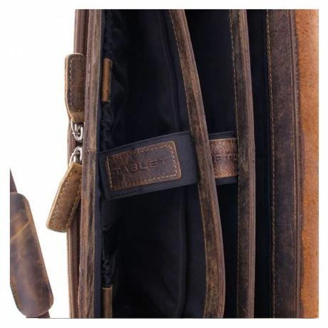 Plevier Retro Newton Laptoptas Vintage 3-Vaks 15.6" Brown 7 Plevier Retro Newton Laptoptas Vintage 3-Vaks 15.6" Brown - Afbeelding 5