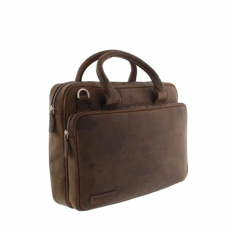 Plevier Retro Bell Laptoptas 2-Vaks 13-15" Dark Brown 4 Plevier Retro Bell Laptoptas 2-Vaks 13-15" Dark Brown - Afbeelding 2