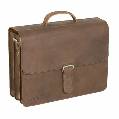 Plevier Retro Zeppelin Vintage Laptop Aktetas 3-Vaks 17.3" Brown 4 Plevier Retro Zeppelin Vintage Laptop Aktetas 3-Vaks 17.3" Brown - Afbeelding 2