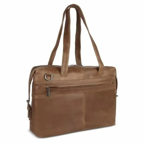 Plevier Skye Leren Dames Laptoptas 14" Taupe 5 Plevier Skye Leren Dames Laptoptas 14" Taupe - Afbeelding 3