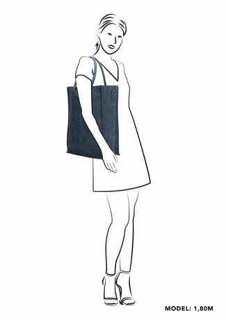 Zebra Natural Bag Rosa XL Shopper Jeansblauw 5 Zebra Natural Bag Rosa XL Shopper Jeansblauw - Afbeelding 3