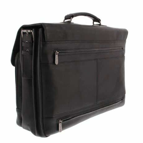 Plevier Decca Leren Aktentas 2-Vaks 17.3" Zwart 5 Plevier Decca Leren Aktentas 2-Vaks 17.3" Zwart - Afbeelding 3