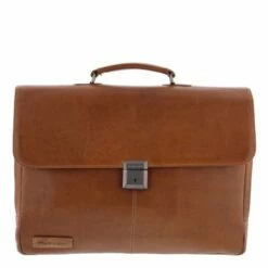 Plevier Decca Leren Aktentas 2-Vaks 17.3" Bruin