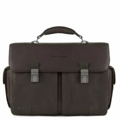 Piquadro Black Square Computer Briefcase 15.6" Dark Brown