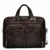 Piquadro Blue Square Portfolio Computer Briefcase 15" With IPad Mahogany