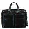 Piquadro Blue Square Portfolio Computer Briefcase 15" With IPad Black