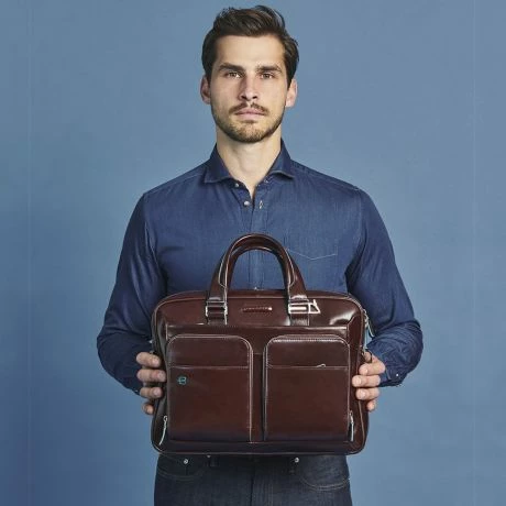 Piquadro Blue Square Portfolio Computer Briefcase 15" With IPad Black 6 Piquadro Blue Square Portfolio Computer Briefcase 15" With IPad Black - Afbeelding 4