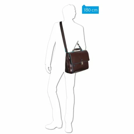 Piquadro Blue Square Expandable Computer Portfolio Briefcase 15" Mahogany 7 Piquadro Blue Square Expandable Computer Portfolio Briefcase 15" Mahogany - Afbeelding 5