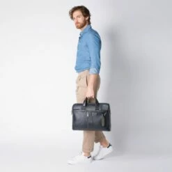 Piquadro Urban Laptop Briefcase 15.6'' Black/Grey -NL Rugzak Verkoopwinkel ca3339ub00 grn dett9