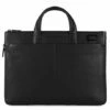 Piquadro Black Square Small Expandable Computer Bag 15.6'' Black