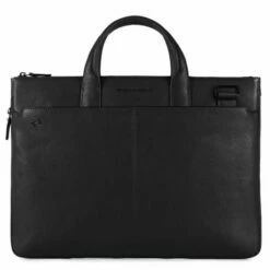 Piquadro Black Square Small Expandable Computer Bag 15.6'' Black