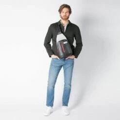 Piquadro Urban Mono Sling Bag Black/Grey -NL Rugzak Verkoopwinkel ca4536ub00 grn dett10