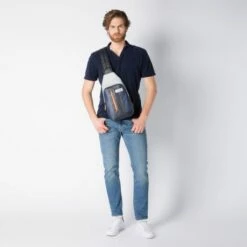 Piquadro Urban Mono Sling Bag Black/Grey -NL Rugzak Verkoopwinkel ca4536ub00 grn dett9