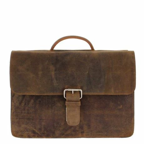 Plevier Retro Zeppelin Vintage Laptop Aktetas 3-Vaks 17.3" Brown 3 Plevier Retro Zeppelin Vintage Laptop Aktetas 3-Vaks 17.3" Brown