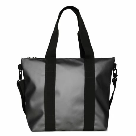 Rains Tote Bag Mini Shoulderbag Metallic Grey 3 Rains Tote Bag Mini Shoulderbag Metallic Grey